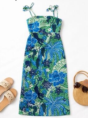 Crystal Sky Women's Farm Floral Rio Dress Xs Medium Linen